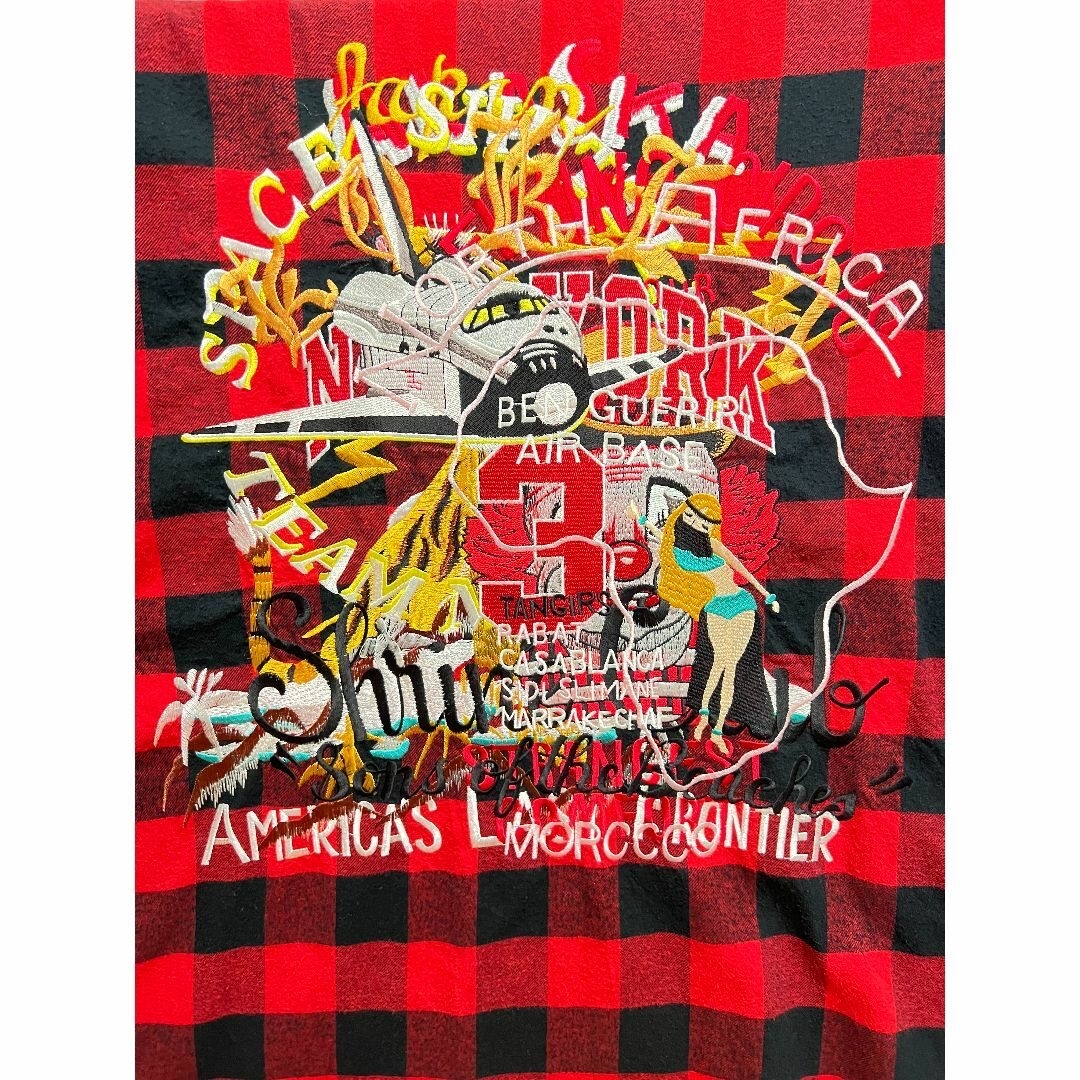 doublet(ダブレット)のdoublet CHAOS EMBROIDERY CHECK SHIRT RED メンズのトップス(シャツ)の商品写真