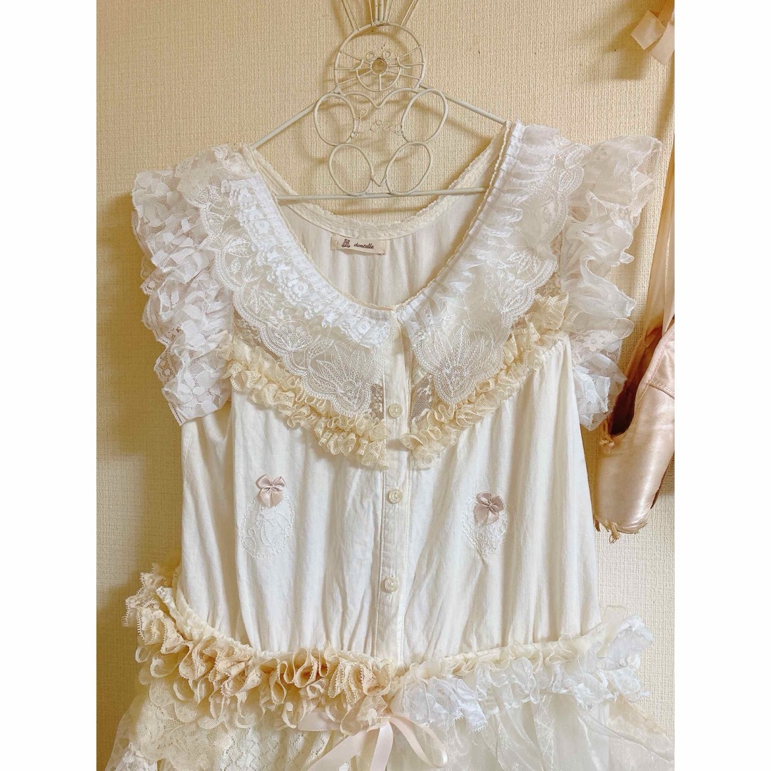 GUNNE SAX(ガニーサックス)のハンドメイド　dentelle レースふりるワンピース　ガーリー　ロリータ レディースのワンピース(ロングワンピース/マキシワンピース)の商品写真