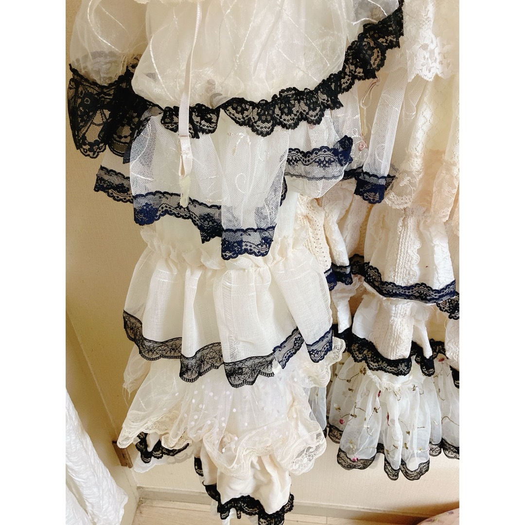 GUNNE SAX(ガニーサックス)のハンドメイド　dentelle レースふりるワンピース　ガーリー　ロリータ レディースのワンピース(ロングワンピース/マキシワンピース)の商品写真