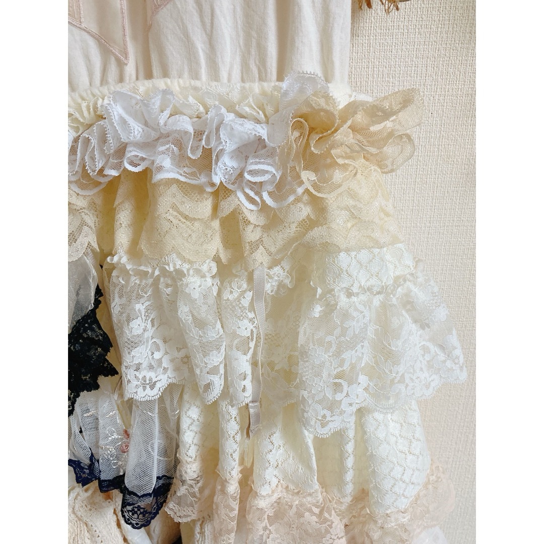 GUNNE SAX(ガニーサックス)のハンドメイド　dentelle レースふりるワンピース　ガーリー　ロリータ レディースのワンピース(ロングワンピース/マキシワンピース)の商品写真