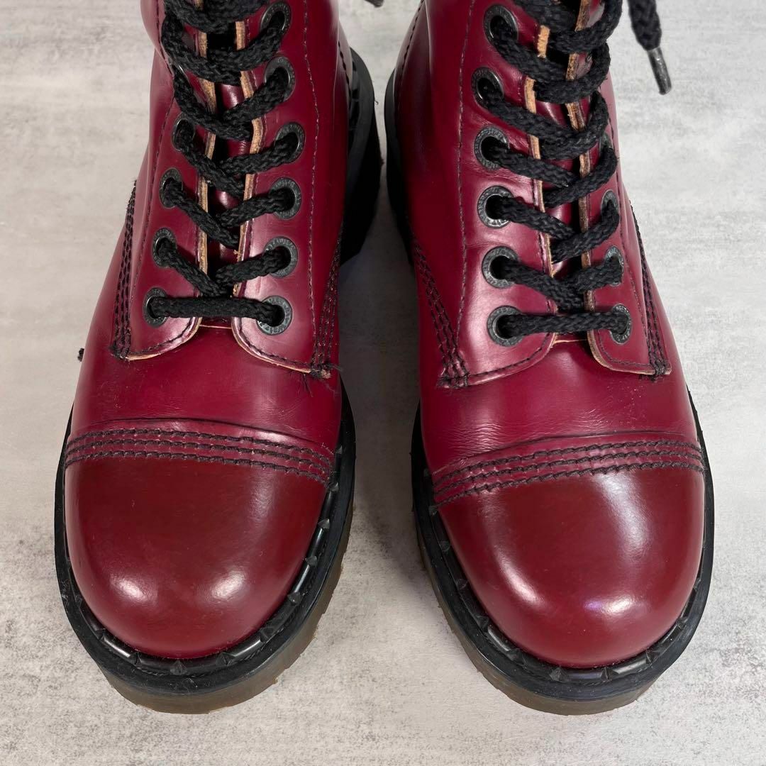 Dr.Martens(ドクターマーチン)のドクターマーチン　10ホール 厚底ブーツ　イングランド製　チェリーレッド　赤 レディースの靴/シューズ(ブーツ)の商品写真