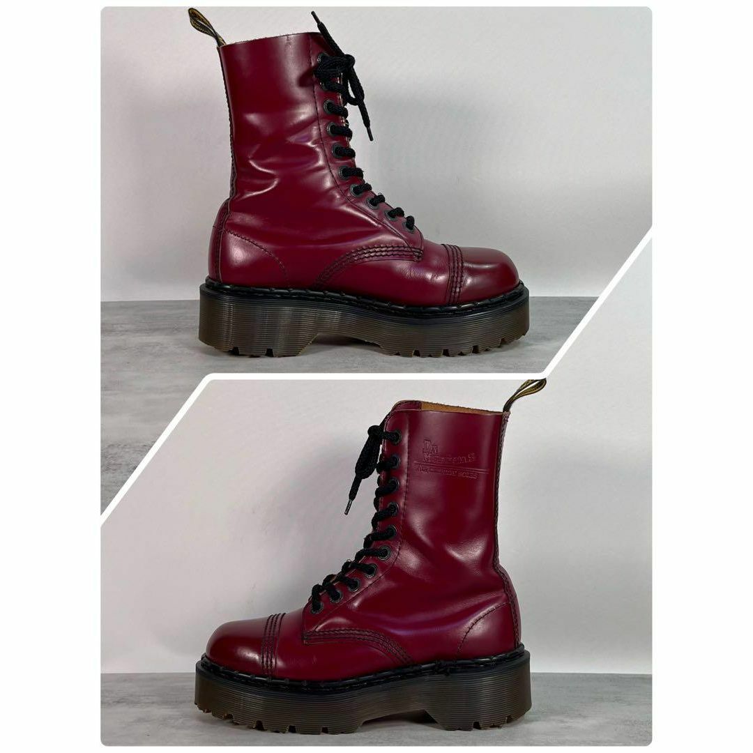 Dr.Martens(ドクターマーチン)のドクターマーチン　10ホール 厚底ブーツ　イングランド製　チェリーレッド　赤 レディースの靴/シューズ(ブーツ)の商品写真