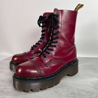 ドクターマーチン(Dr.Martens)のドクターマーチン　10ホール 厚底ブーツ　イングランド製　チェリーレッド　赤(ブーツ)