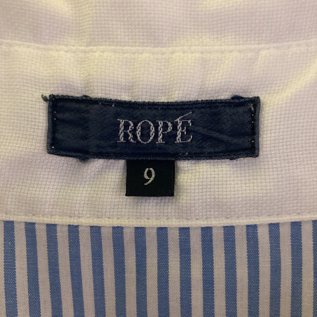 ROPE’(ロペ)のROPE ロペ シャツブラウス 七分袖 Mサイズ 9号 ストライプ レディースのトップス(シャツ/ブラウス(長袖/七分))の商品写真