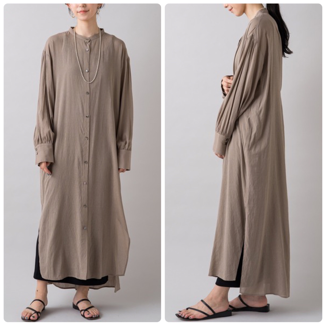 Loungedress(ラウンジドレス)の【新品タグ付】Loungedressバックデザインシャツワンピース　モカ　フリー レディースのワンピース(ロングワンピース/マキシワンピース)の商品写真