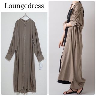 Loungedress - 【新品タグ付】Loungedressバックデザインシャツワンピース　モカ　フリー