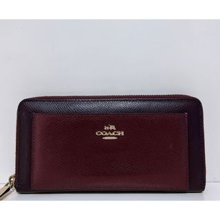 コーチ(COACH)の☆美品☆送料無料☆COACHコーチレザーラウンドファスナー長財布☆(財布)