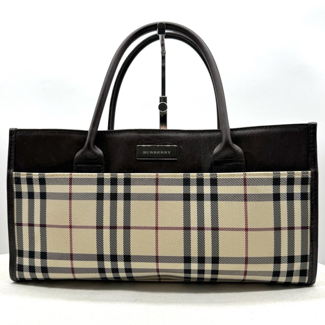 BURBERRY(バーバリー)の✨美品✨バーバリー ハンドバッグ ノバチェック ロゴプレート キャンバス レザー レディースのバッグ(ハンドバッグ)の商品写真