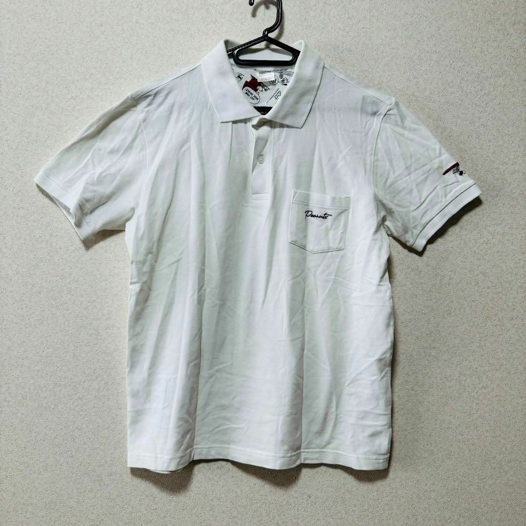 PEANUTS(ピーナッツ)の【希少】PEANUTS ポロシャツ カジュアルシャツ スヌーピー 刺繍 白 メンズのトップス(ポロシャツ)の商品写真