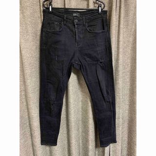 ザラ(ZARA)のZARA ザラ　スキニーパンツ　デニム　黒　ブラック　EUR40 USA31(デニム/ジーンズ)