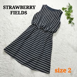 ✨未使用品✨ STRAWBERRY FIELDS リネン混ワンピース ひざ丈 2