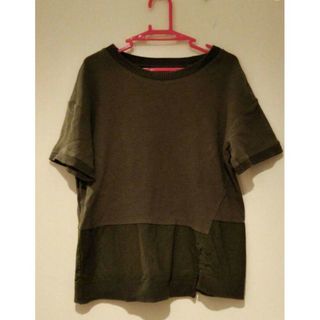 コムサイズム(COMME CA ISM)の★【匿名配送】コムサイズム　カットソー(カーキ)　レディース　シック(Tシャツ(半袖/袖なし))