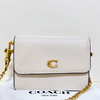 COACH - ☆新品同様☆送料無料☆COACHコーチレザーカードケース☆ホワイト系☆保存袋付き