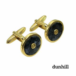 ダンヒル(Dunhill)のdunhill カフリンクス 天然石風 ラウンド ブラック ゴールド(カフリンクス)