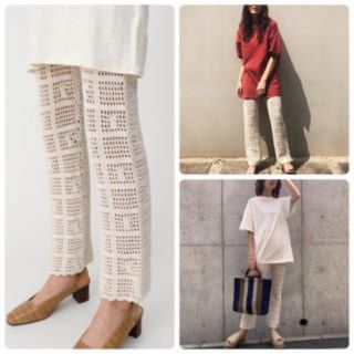 moussy - MOUSSY CROCHET KNIT レギンス