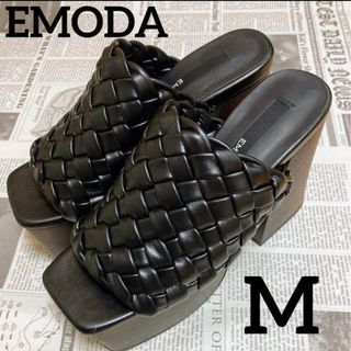 EMODA - EMODA ウッドヒールブレイドサンダル 黒 M