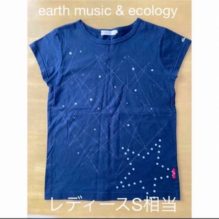 アースミュージックアンドエコロジー(earth music & ecology)のused アースミュージックアンドエコロジー　Tシャツ　レディースS相当　黒(Tシャツ(半袖/袖なし))