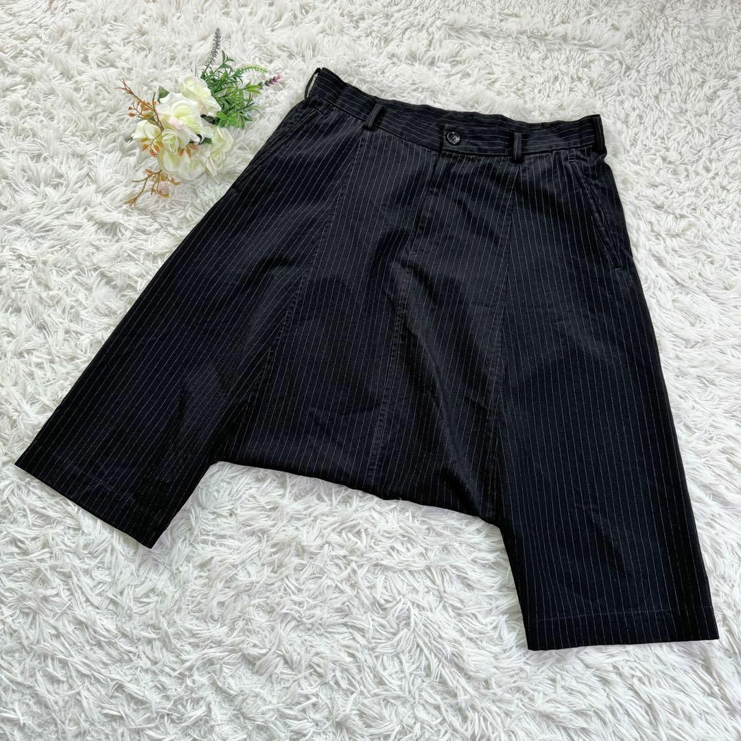 BLACK COMME des GARCONS(ブラックコムデギャルソン)の美品 入手困難 コムデギャルソン サルエルパンツ Sサイズ ストライプ 春夏 メンズのパンツ(サルエルパンツ)の商品写真