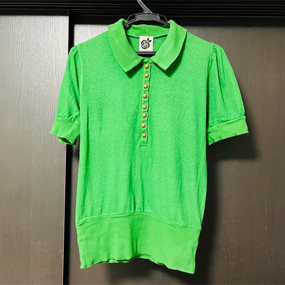 cuccia(クチャ)のcuccia グリーンポロシャツ レディースのトップス(Tシャツ(半袖/袖なし))の商品写真