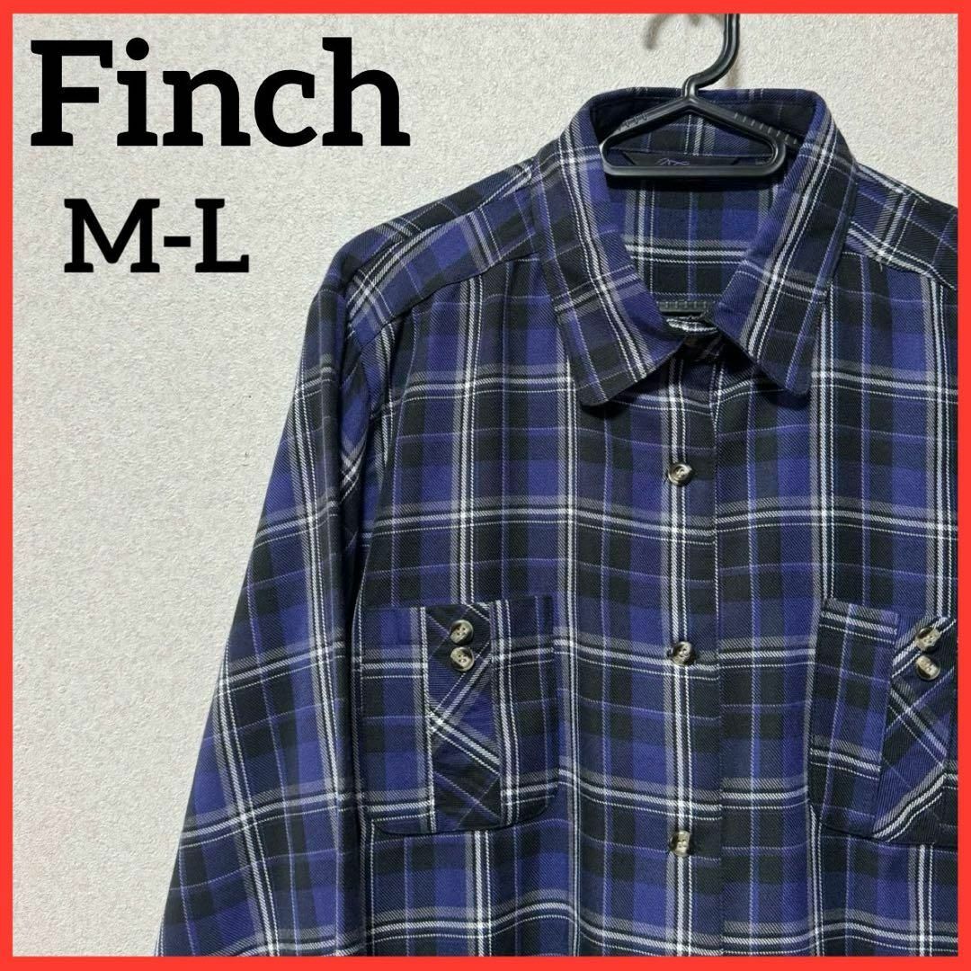 【希少】Finch カジュアルシャツ 長袖シャツ ブラウス チェックシャツ 紫 レディースのトップス(シャツ/ブラウス(長袖/七分))の商品写真