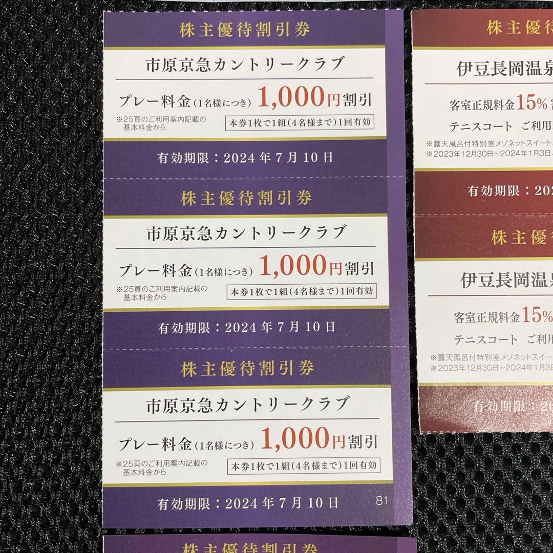 【匿名配送】ゴルフ優待券：相鉄・京急、伊豆長岡温泉、京急百貨店割引券 スポーツ/アウトドアのゴルフ(その他)の商品写真