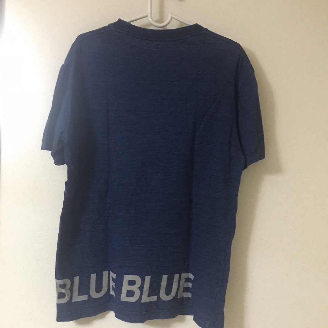 BLUE BLUE(ブルーブルー)のBLUE/BLUE Tシャツ　日本製　ブルーブルー　インディゴ　サイズ2  メンズのトップス(Tシャツ/カットソー(半袖/袖なし))の商品写真