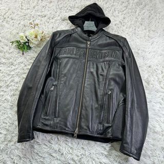 ハーレーダビッドソン(Harley Davidson)の極美品 入手困難 ハーレー シングルライダースジャケット M 3IN1 本革 黒(ライダースジャケット)