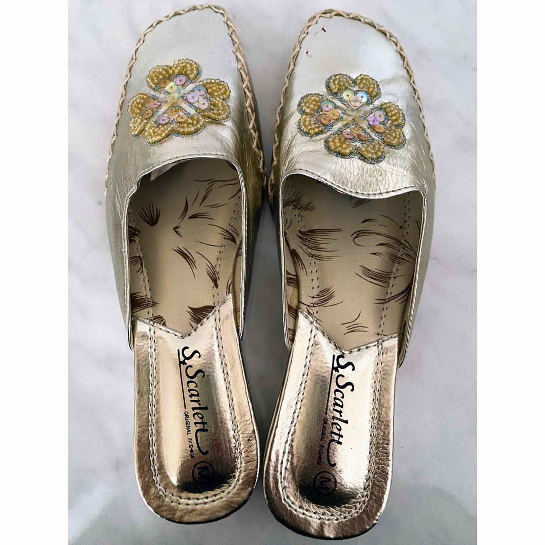 サンダル ミュール シルバー ゴールド Mサイズ(23〜23.5㎝) レディースの靴/シューズ(ミュール)の商品写真