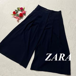 ザラ(ZARA)のザラ　ZARA  ♡ ワイドパンツ　紺色系　M相当　USAのS 即発送　大特価(カジュアルパンツ)