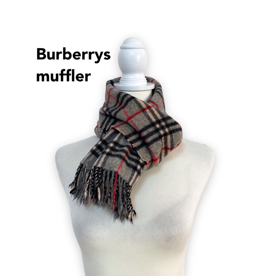 BURBERRY(バーバリー)のBurberrys バーバリーズ　マフラー　ストール　ノバチェック　ウール　灰色 レディースのファッション小物(マフラー/ショール)の商品写真