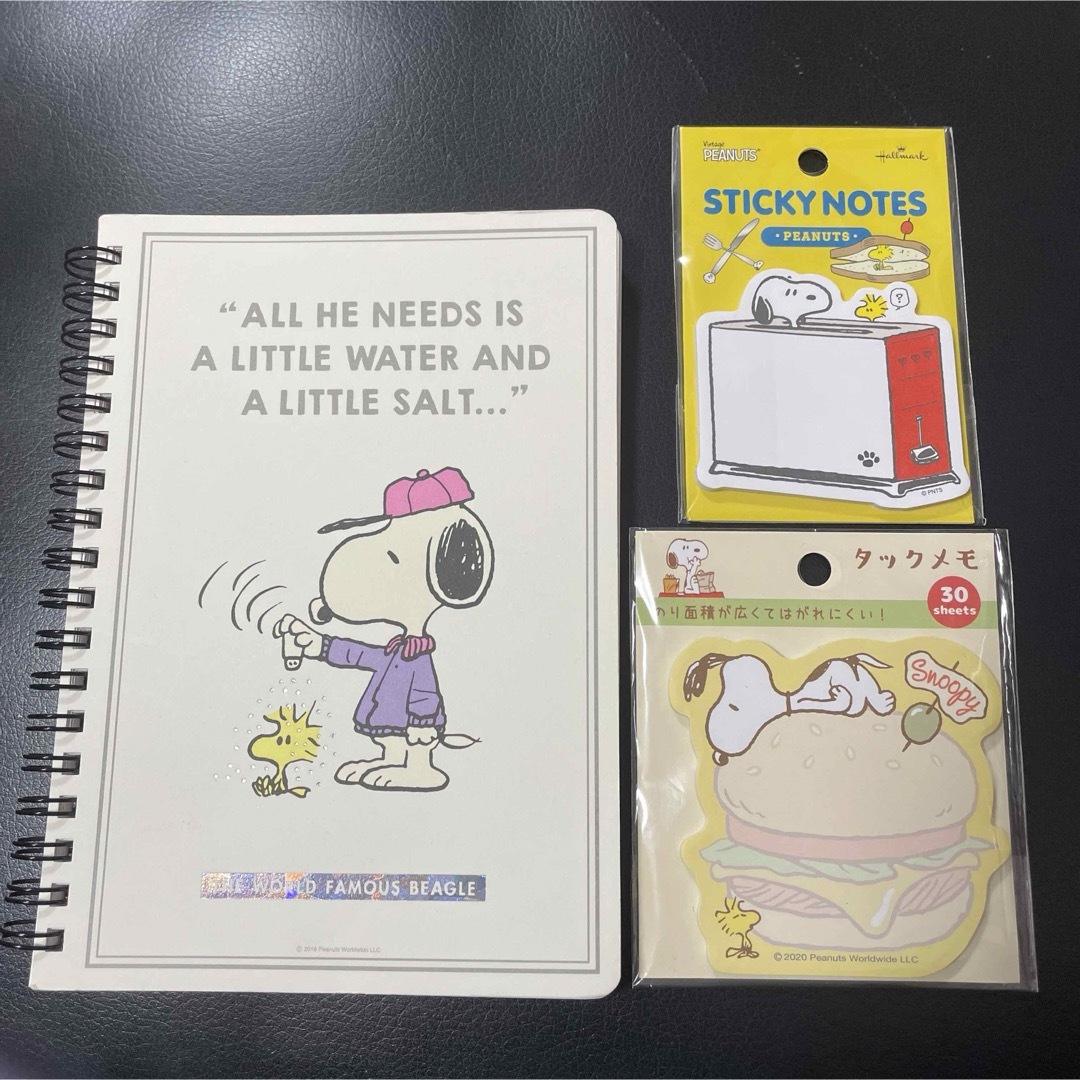 SNOOPY(スヌーピー)の【調理系デザイン】ヴィンテージ　PEANUTS  スヌーピー  文房具3点セット エンタメ/ホビーのおもちゃ/ぬいぐるみ(キャラクターグッズ)の商品写真