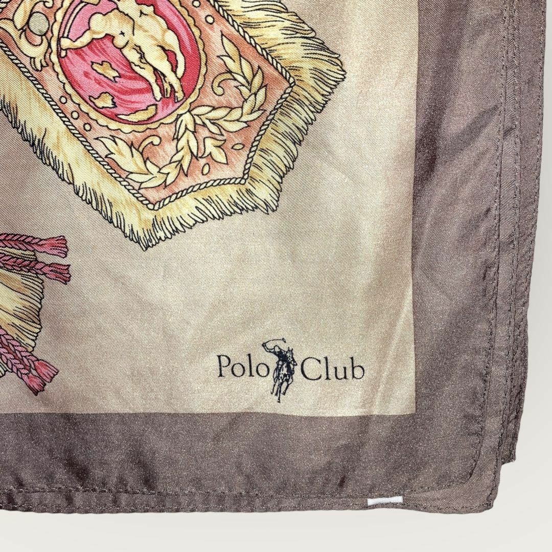 Polo Club(ポロクラブ)のシミあり　Polo Club　ポロクラブ　スカーフ　シルク100％　レトロ レディースのファッション小物(バンダナ/スカーフ)の商品写真