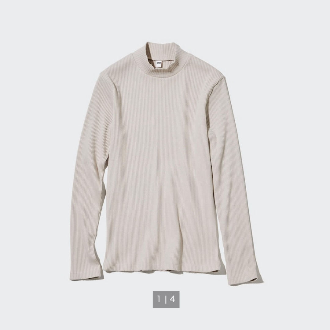 UNIQLO(ユニクロ)の【新品・未使用】ユニクロ　リブハイネックT（長袖） レディースのトップス(カットソー(長袖/七分))の商品写真