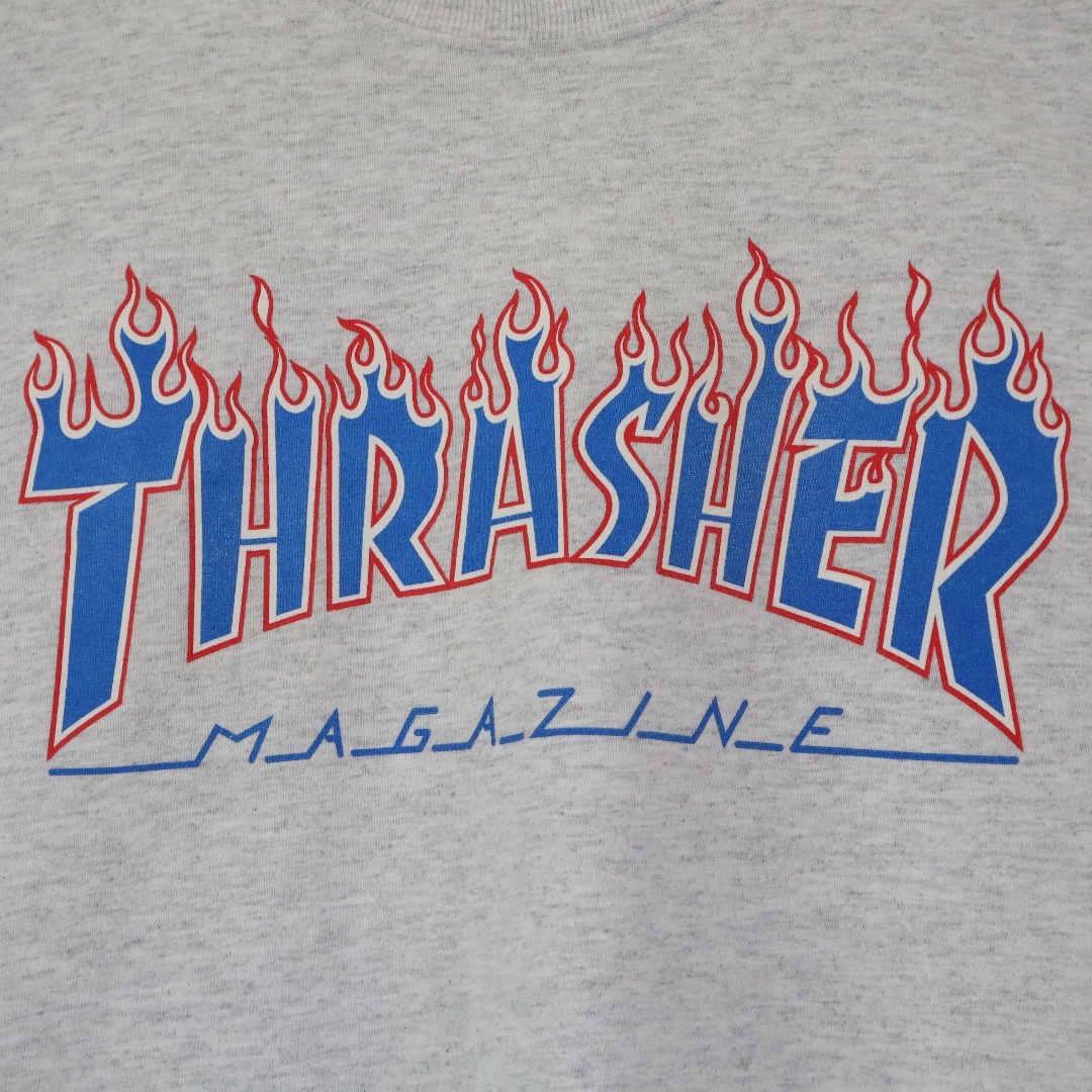 THRASHER(スラッシャー)の【ファイアーパターン】スラッシャー／Tシャツ　デカロゴ　霜降り生地　ストリート メンズのトップス(Tシャツ/カットソー(半袖/袖なし))の商品写真