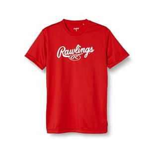 【色:レッド/ホワイト_サイズ:S】[ローリングス] 野球用 大人用 ロゴTシャ(ウェア)