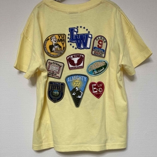シマムラ(しまむら)のリトルウィークエンド　ワッペンTシャツ　背中刺繍　120  イエロー(Tシャツ/カットソー)