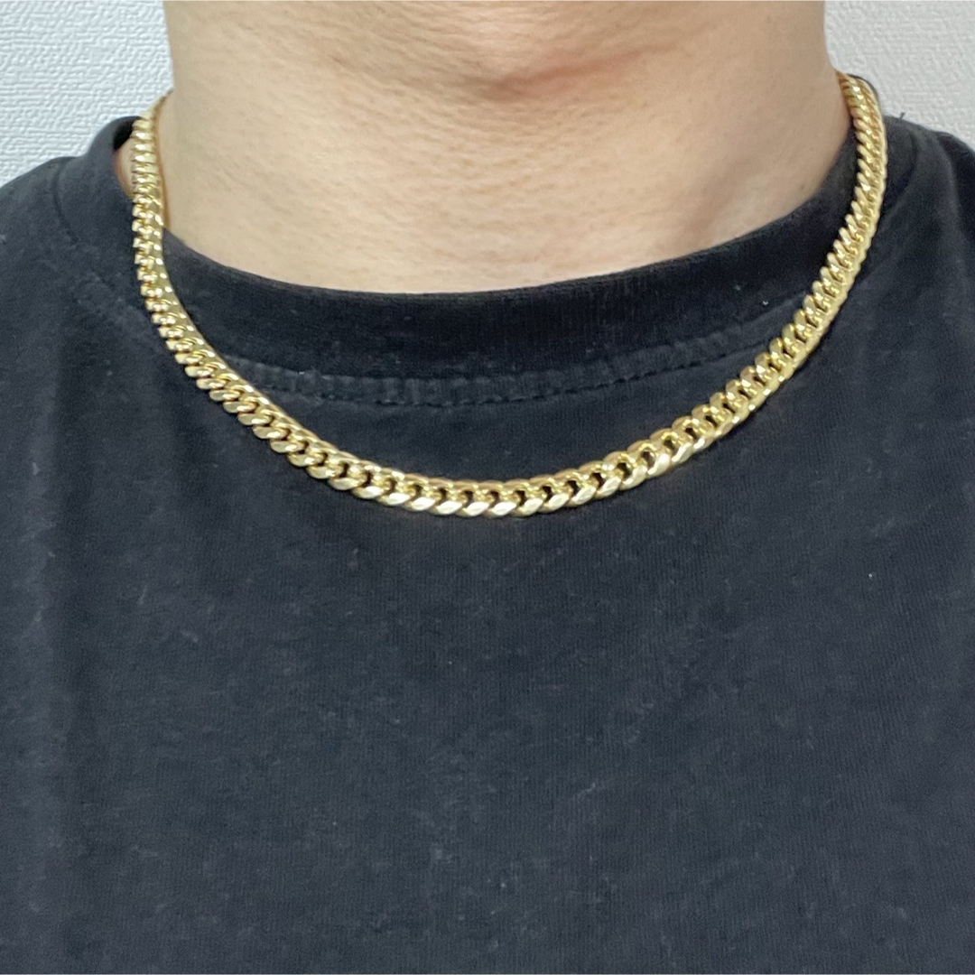 10K yellow gold Miami cuban link chain メンズのアクセサリー(ネックレス)の商品写真