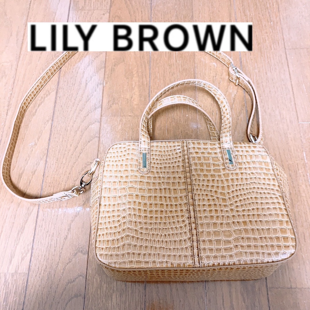 Lily Brown(リリーブラウン)のリリーブラウン　ショルダーバッグ　クロコ　茶色　かばん　スナイデル レディースのバッグ(ショルダーバッグ)の商品写真
