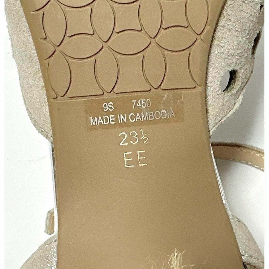 Pitti(ピッティ)の美品✨ピッティ23.5㎝ アンクル ストラップ サンダル パンチング グレー レディースの靴/シューズ(ハイヒール/パンプス)の商品写真
