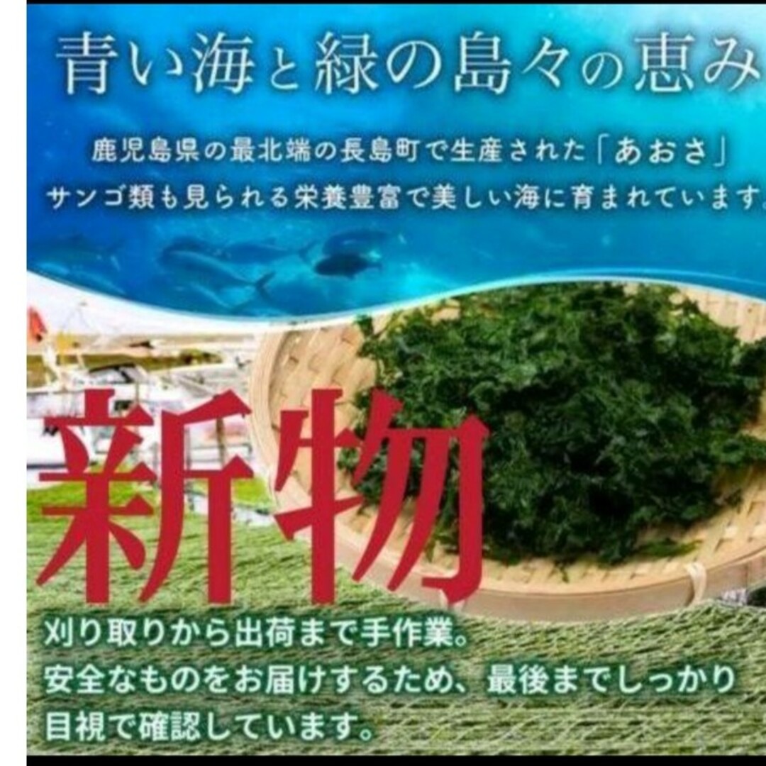 4月22日収穫終了 鹿児島県長島町産 あおさ あおさのり 乾燥あおさ 食品/飲料/酒の加工食品(乾物)の商品写真