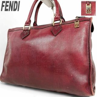 フェンディ(FENDI)のフェンディ ビジネスバッグ ハンドバッグ A4収納可 レッド 裏地総柄 FF柄(ビジネスバッグ)