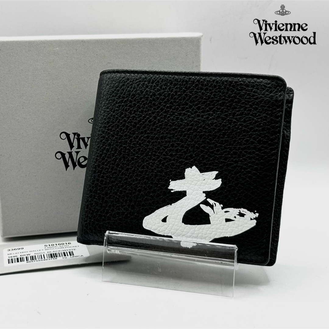 Vivienne Westwood(ヴィヴィアンウエストウッド)の新品 ヴィヴィアンウエストウッド 二つ折り財布 MELIH MAN ブラック メンズのファッション小物(折り財布)の商品写真