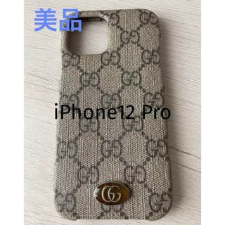 グッチ(Gucci)の美品　GUCCI グッチ　iPhone12  12 Proケース　GGスプリーム(iPhoneケース)