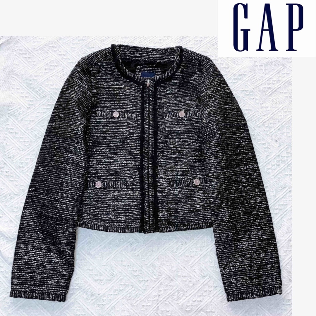 GAP(ギャップ)のGAP ツィードノーカラージャケット レディースのジャケット/アウター(ノーカラージャケット)の商品写真