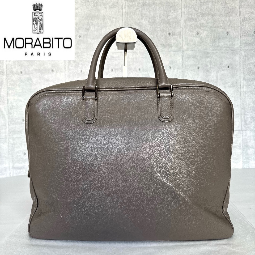 MORABITO(モラビト)の【MORABITO】モラビト グレー レザー シルバー金具 A4 ボストンバッグ レディースのバッグ(ハンドバッグ)の商品写真