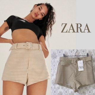 【タグ付き新品 M】ZARA ベルト付きショートパンツ