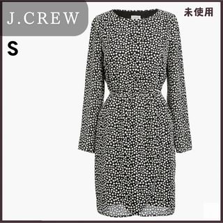 J.Crew - 【タグ付未使用】J.CREW ハート総柄 ワンピース 膝丈 ブラック 長袖