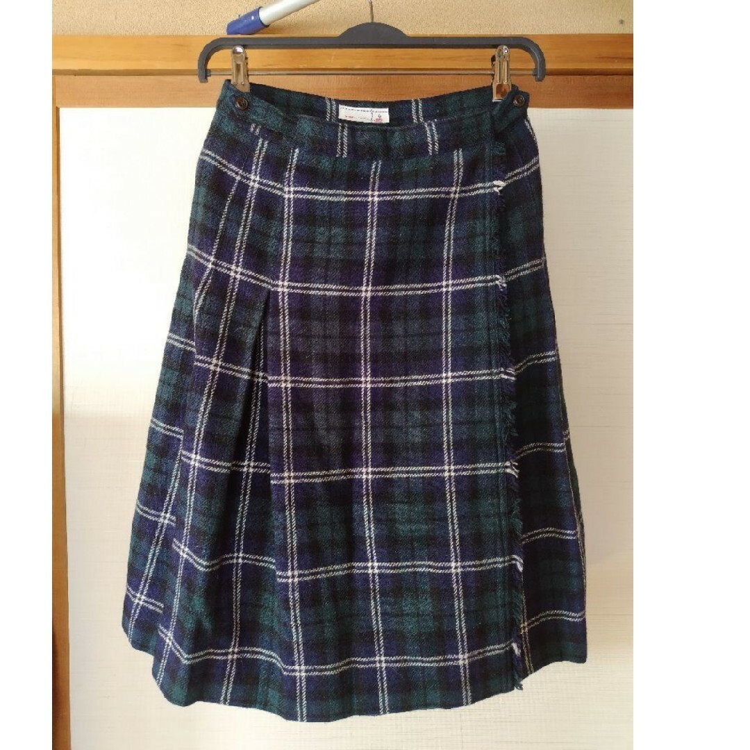 グリーンタータンチェック マキスカート レディースのスカート(ひざ丈スカート)の商品写真