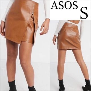 エイソス(asos)の【タグ付き新品】ASOS レザージップミニ丈スカート(ミニスカート)