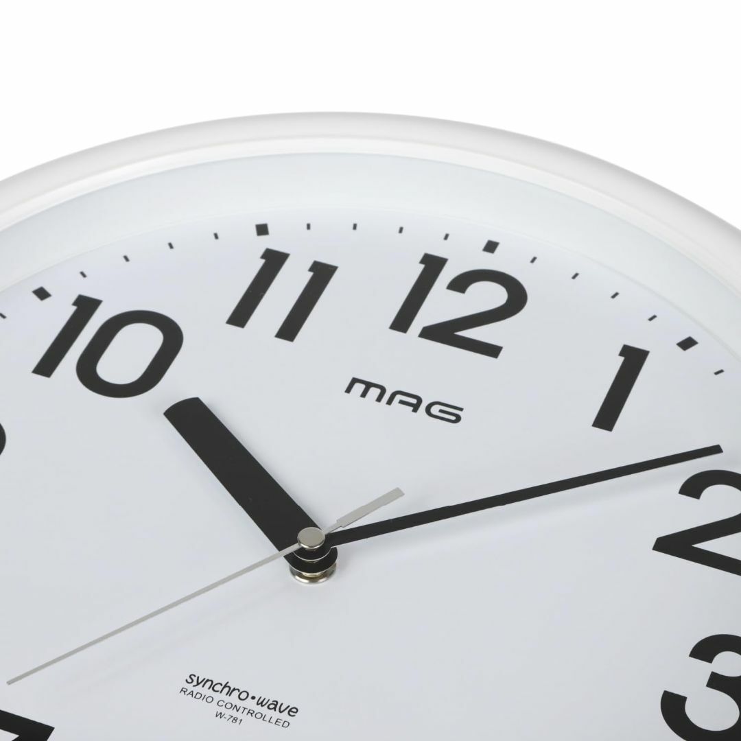 【色:2.ホワイト】MAG(マグ) 掛け時計 壁掛け時計 電波時計 直径31.0 インテリア/住まい/日用品のインテリア小物(置時計)の商品写真